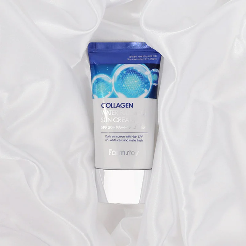 کرم ضد آفتاب بدون رنگ فارم استی SPF 50 مدل Collagen Water مناسب برای انواع پوست وزن 50 گرم