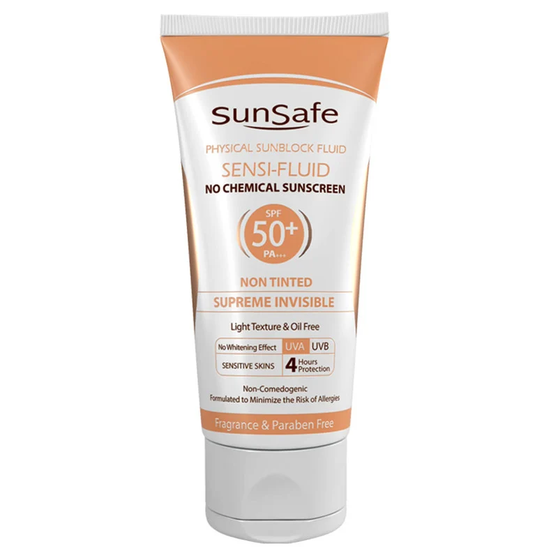 کرم ضدآفتاب سان‌سیف مدل سنسی فلوئید +SPF50، حجم 50 میلی‌لیتر