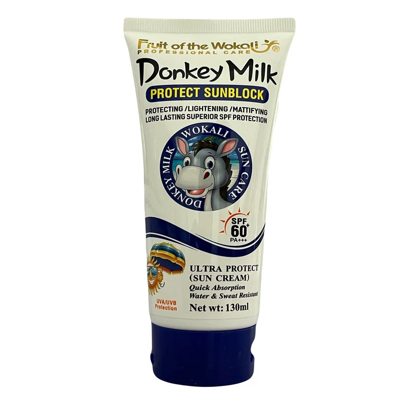 کرم ضد آفتاب بی‌رنگ صورت، گردن، بدن وکالی SPF 60 مدل شیر الاغ ‌مناسب برای انواع پوست حجم 130 میلی‌لیتر