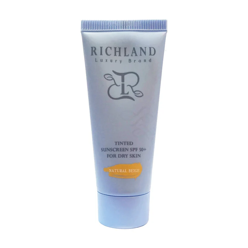 کرم ضد آفتاب رنگی صورت ریچلند SPF 50 مدل tinted محافظ در برابر اشعه UVA و UVB مناسب برای پوست خشک حجم 40 میلیلیتر
