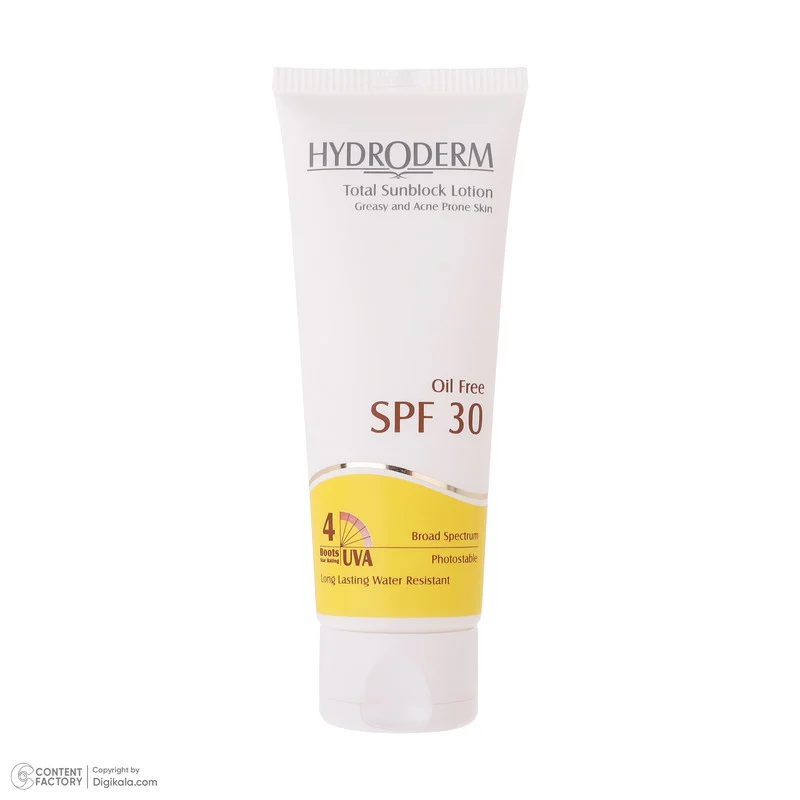 لوسیون ضدآفتاب هیدرودرم سری فاقد چربی SPF30، حجم 75 میلی‌لیتر