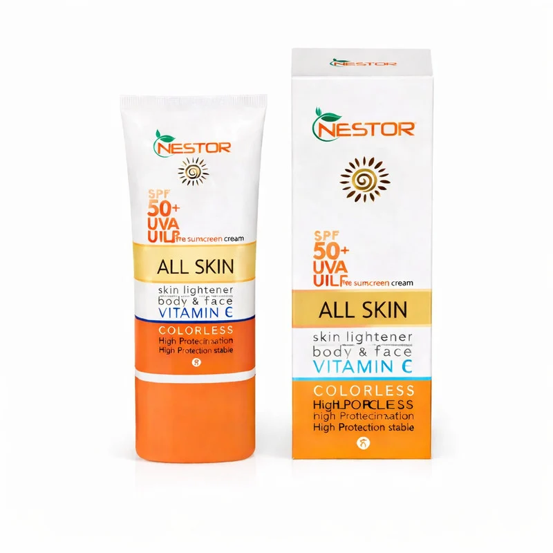 کرم ضد آفتاب بیرنگ صورت نستور SPF 50 مدل 100 مناسب برای انواع پوست حجم 50 میلیلیتر