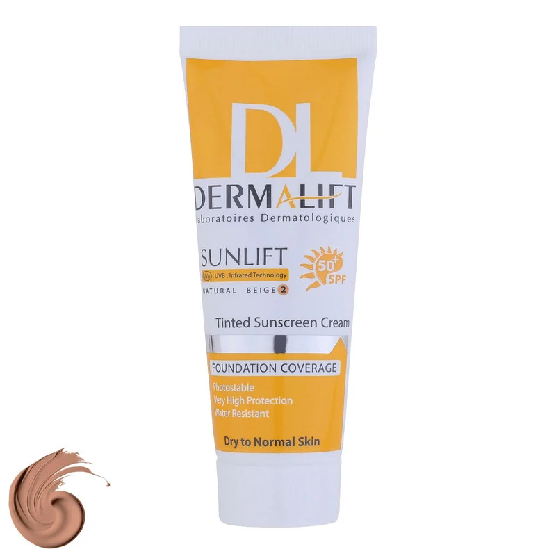 کرم ضدآفتاب درمالیفت مدل SPF50 پوست خشک 2، حجم 40 میلی‌لیتر