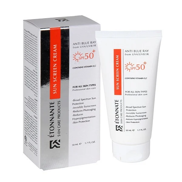 کرم ضد آفتاب بدون رنگ ایتونانت +SPF50 مدل مینرال محافظ UVA ،UVB،  ، ضد چروک، مرطوب‌کننده، مناسب انواع پوست حجم 50 میلی‌لیتر