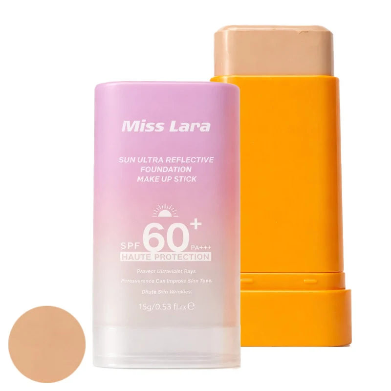 استیک ضد آفتاب رنگی صورت میس لارا SPF 60 مدل Haute شماره 12 محافظ UVA ،UVB مناسب برای انواع پوست حجم 30 میلی‌لیتر