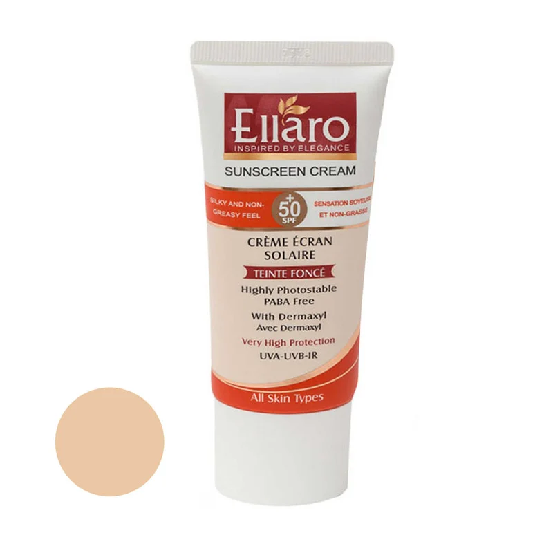 کرم ضد آفتاب رنگی الارو مدل SPF50 محافظ UVA ،UVB، ضد چروک، مناسب انواع پوست تحت لیسانس حجم 50 میلیلیتر