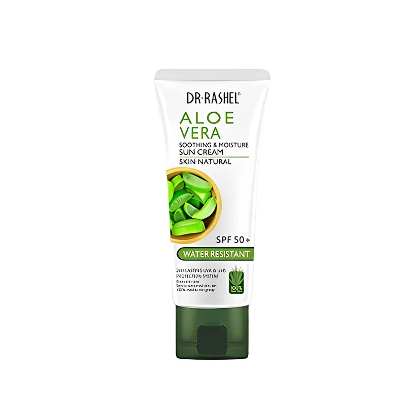 کرم ضد آفتاب بدون رنگ دکتر راشل SPF 50 مدل Aloevera ‌مناسب انواع پوست حجم 60 میلی‌لیتر