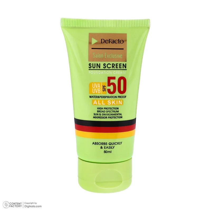 کرم ضد آفتاب رنگی دیفکتو SPF 50 مدل 02 ‌مناسب برای انواع پوست حجم 50 میلی‌لیتر