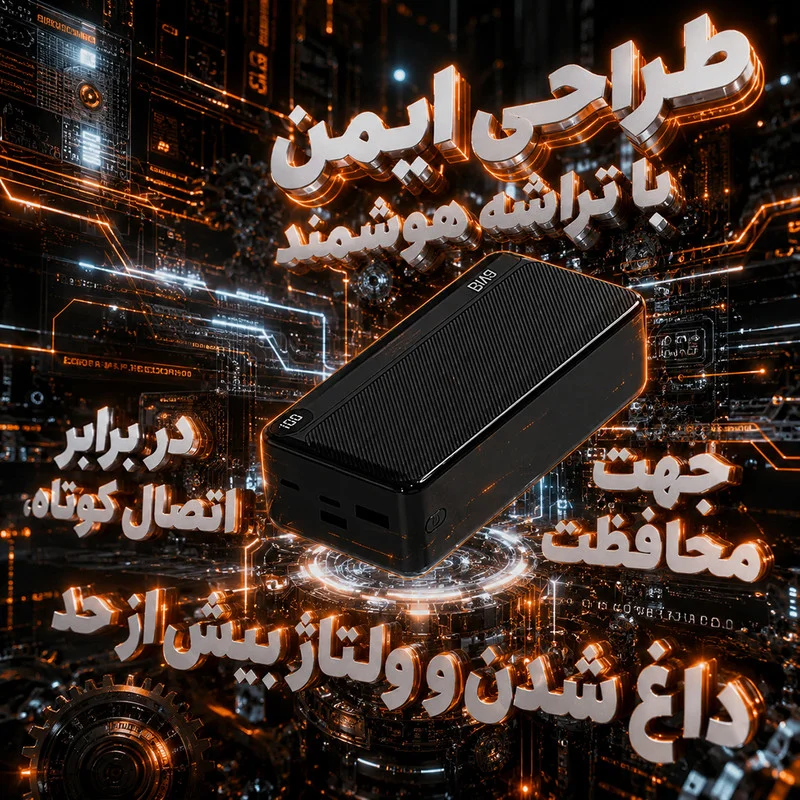 پاوربانک 22.5 وات بیوا مدل BP-08-ACCERIO ظرفیت 20000 میلی‌آمپرساعت به همراه 2 عدد کابل USB-C و لایتنینگ