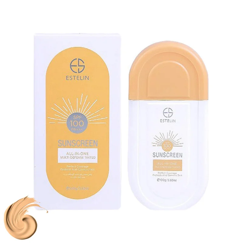 کرم ضد آفتاب رنگی استیلن، SPF 100، مدل All-In-One، مناسب انواع پوست با تنالیته متوسط و حجم 100 میلی‌لیتر، ضدآب، محافظت‌کننده در برابر اشعه‌های UVA و UVB و مرطوب‌کننده، PA+++، آبرسانی عمیق و طولانی‌مدت پوست، با ماندگاری 2 ساعته