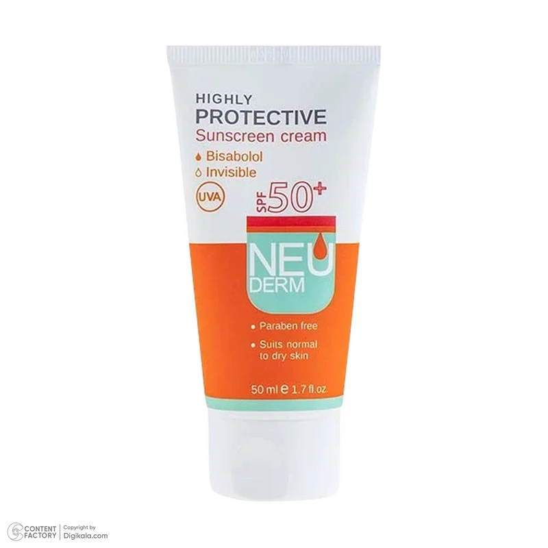 کرم ضدآفتاب نئودرم مدل Highly Protective Invisible SPF50، حجم 50 میلی‌لیتر