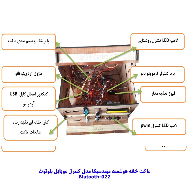کیت آموزشی مهندسیکا مدل خانه هوشمند کنترل موبایل کد Blutooth-022