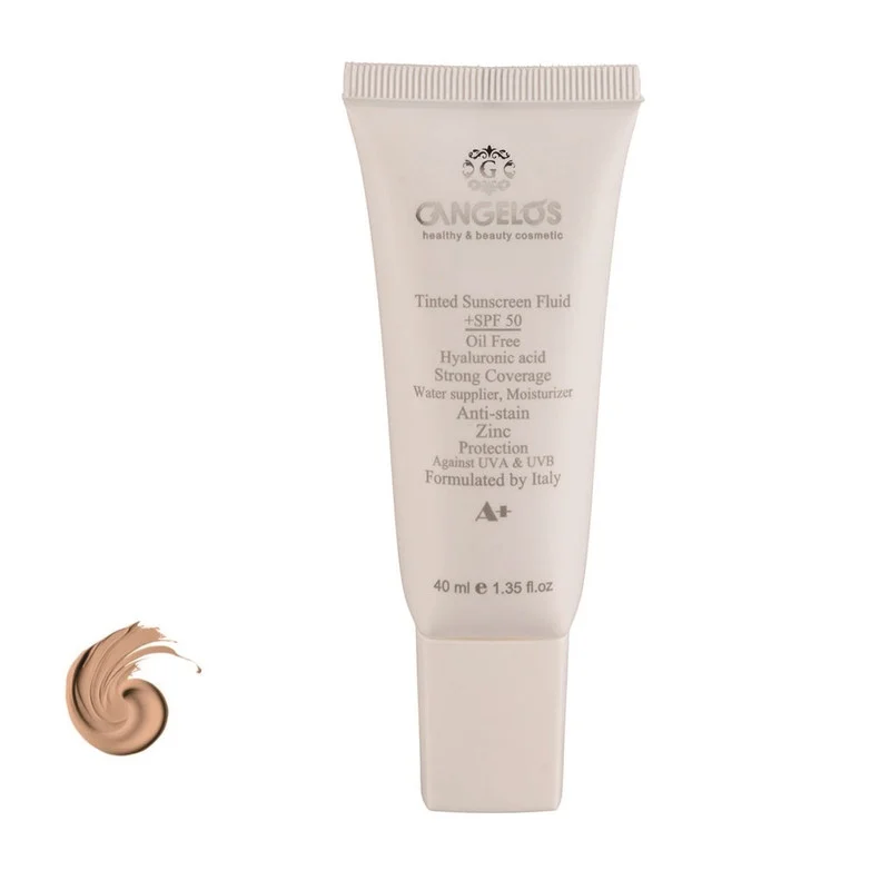فلوئید ضد آفتاب رنگی گانگلوس SPF 50 مدل strong coverage ‌محافظ UVA ،UVB و PA+++ مناسب برای انواع پوست‌ حجم 40 میلی‌لیتر