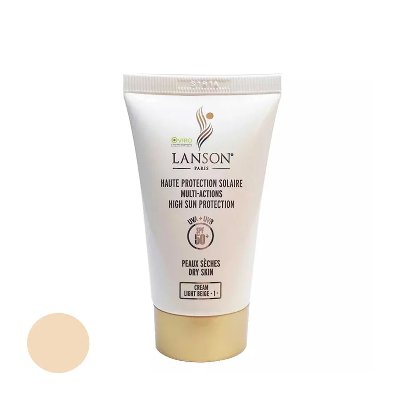 کرم ضدآفتاب رنگی لانسون SPF50 مدل مولتی اکشن شماره 1، مناسب پوست‌های خشک، حجم 40 میلی‌لیتر