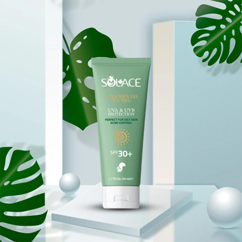 کرم ضد آفتاب بیرنگ صورت، گردن سولس SPF 30 مدل Tea Tree مناسب برای انواع پوست حجم 50 میلیلیتر