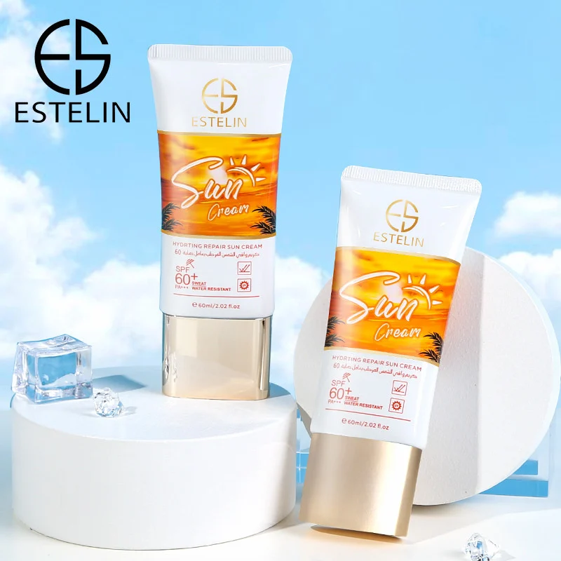 کرم ضد آفتاب بدون رنگ دست و صورت استیلن spf60 مدل Hydrating Repair محافظ UVA،UVB مناسب برای انواع پوست حجم 60 میلی لیتر