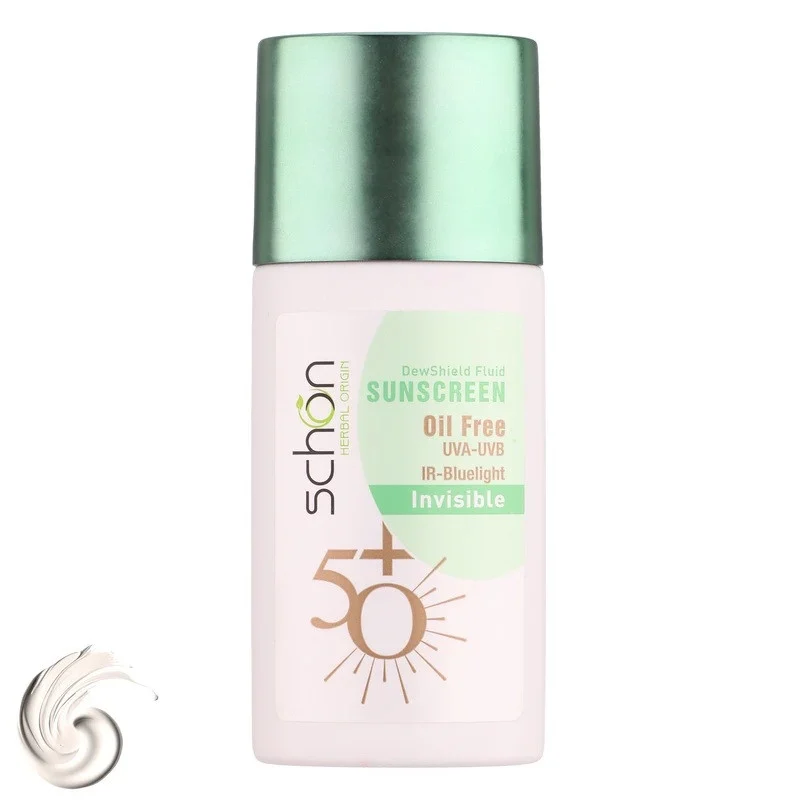 فلوئید ضد آفتاب بی‌رنگ گردن و صورت شون SPF 50 مدل invisible ‌مناسب برای پوست های ، چرب، خشک، مختلط حجم 100 میلی‌لیتر