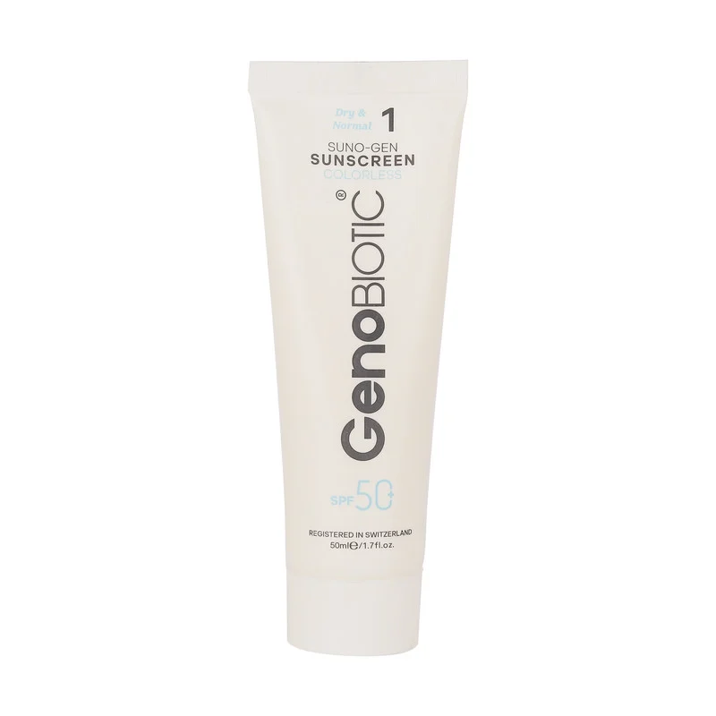 کرم ضد آفتاب بی‌رنگ صورت و بدن ژنوبایوتیک SPF 45 مدل SUNOGEN ‌محافظ UVA ،UVB، مناسب پوست‌های خشک و معمولی حجم 40 میلی‌لیتر