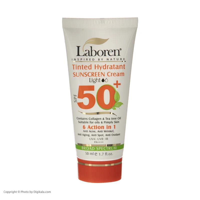 کرم ضد آفتاب رنگی لابورن +SPF50 کد 01 حجم 50 مناسب پوست های چرب حجم 50 میلیلیتر