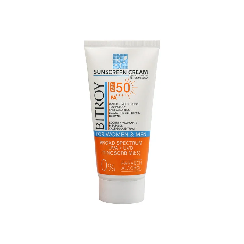 کرم ضد آفتاب بدون رنگ بیتروی SPF 50 مدل فیوژن واتر مناسب پوستهای خشک و نرمال حجم 50 میلیلیتر