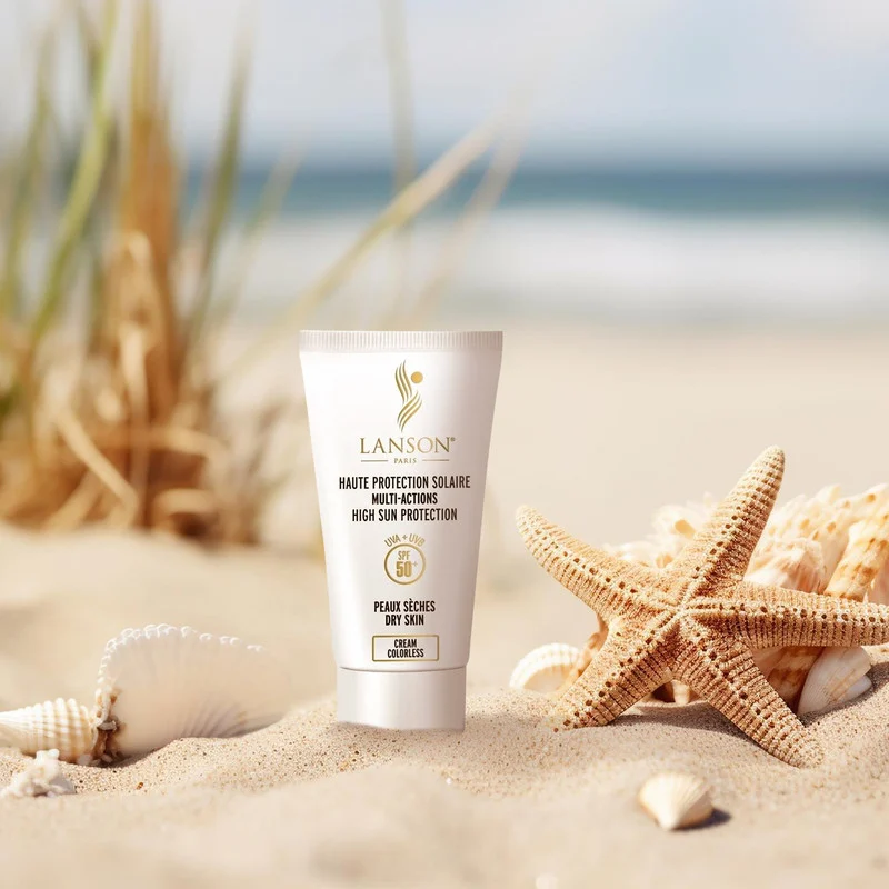 کرم ضدآفتاب بی‌رنگ لانسون SPF50 مدل مولتی اکشن، مناسب پوست‌های خشک، حجم 40 میلی‌لیتر