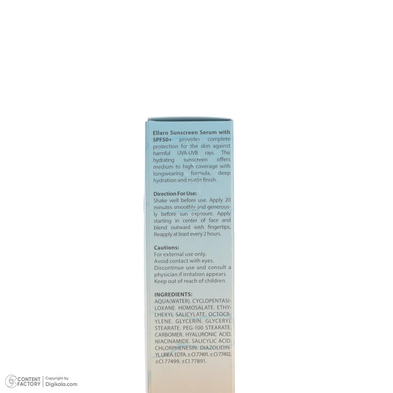 کرم ضد آفتاب رنگی صورت الارو SPF 50 مدل Hyaluronic acid ‌محافظ در برابر اشعه UVA و UVB مناسب برای انواع پوست حجم 40 میلی‌لیتر