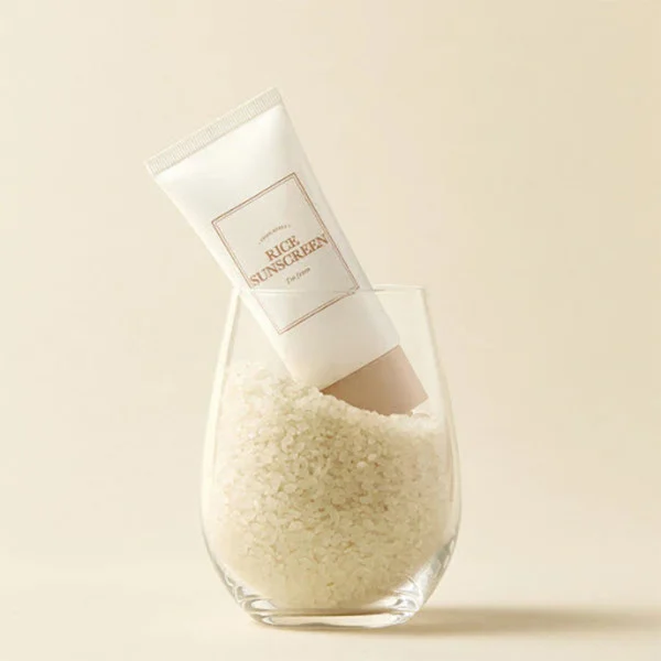 کرم ضد آفتاب بیرنگ دست و صورت آیم فرام SPF 50 مدل Rice مناسب برای انواع پوستها حجم 50 میلیلیتر