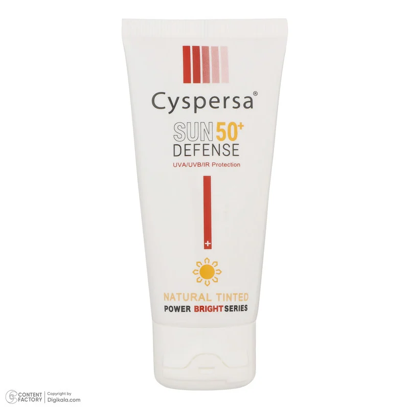 کرم ضدآفتاب رنگی سیسپرسا SPF50 مدل power bright NT ‌مناسب انواع پوست، حجم 50 میلی‌لیتر