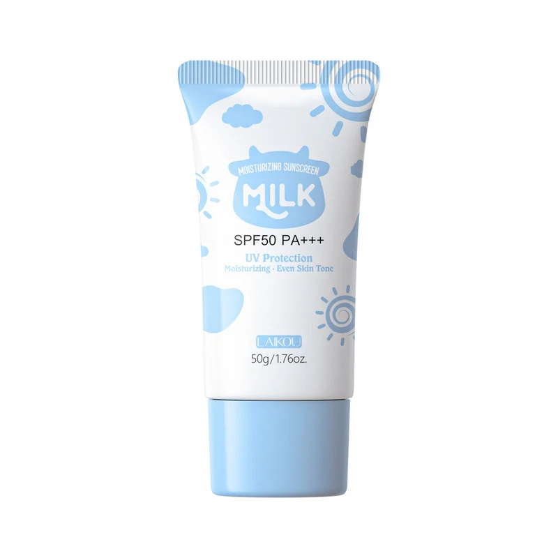 کرم ضد آفتاب بدون رنگ لایکو SPF 50 مدل شیر گاو محافظ UVA ،UVB و PA+++ ، مرطوب کننده، مناسب انواع پوست‌ وزن 50 گرم