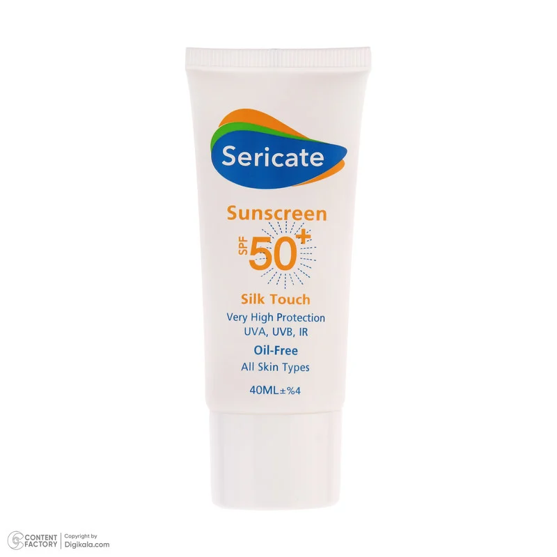 کرم ضد آفتاب بدون رنگ صورت سری کیت SPF50 مدل Silk Touch مناسب برای انواع پوست‌ حجم 40 میلی‌ لیتر