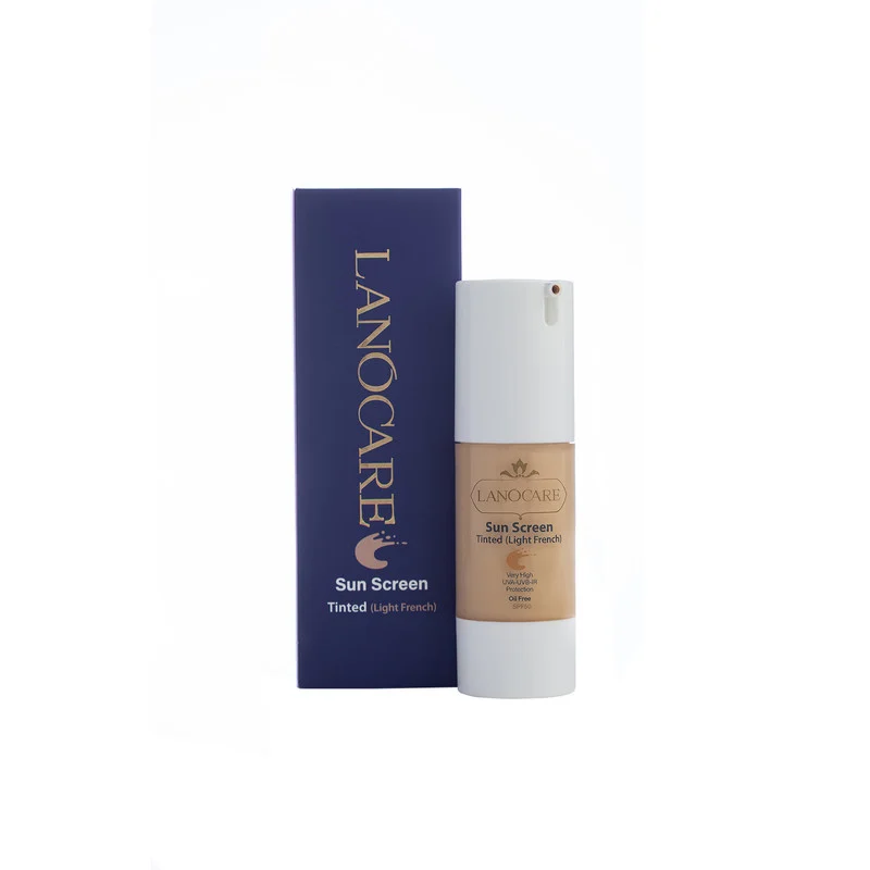 فلوئید ضد آفتاب رنگی لانوکر SPF50 مدل 012 محافظ UVB، UVA، بدون روغن، کنترل ترشح چربی پوست، مناسب پوست های چرب حجم 30 میلی لیتر