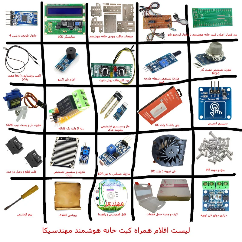 کیت آموزشی مهندسیکا مدل خانه هوشمند کنترل موبایل کد Blutooth-022