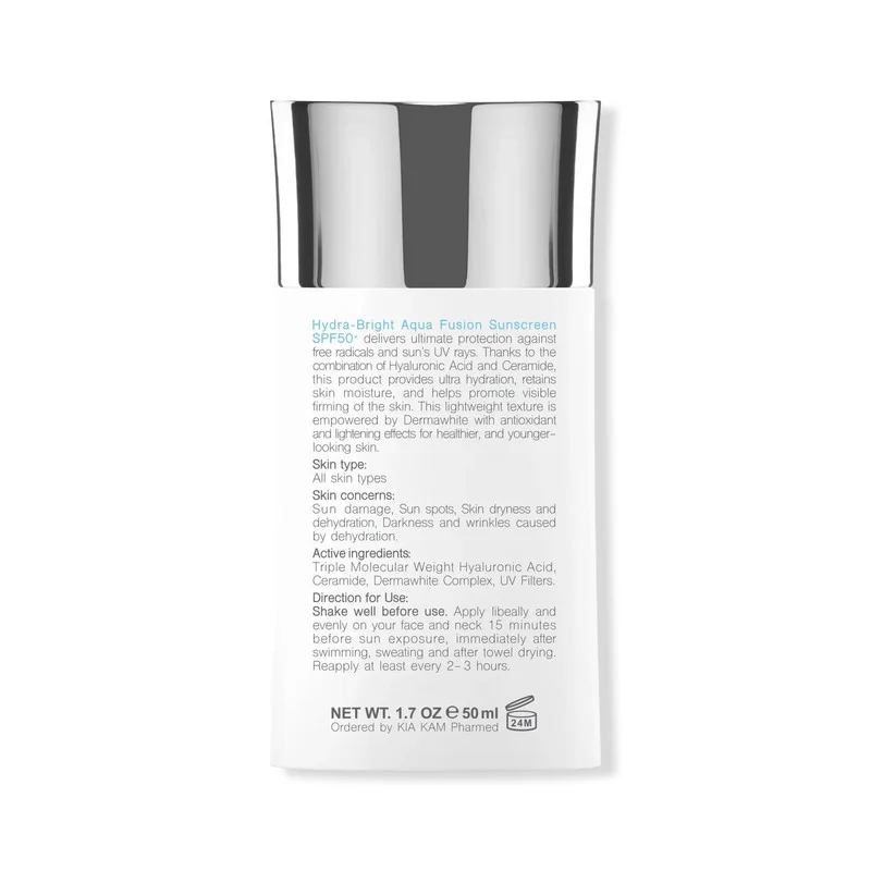 کرم ضدآفتاب بدون رنگ برایت مکس SPF50 مدل آکوا فیوژن ‌مناسب انواع پوست، حجم 50 میلی‌لیتر
